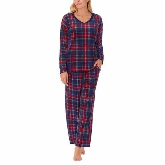 Plaid Long Sleeve Pajama Nautica Set - Red and Blue medium - Picture 3 of 11